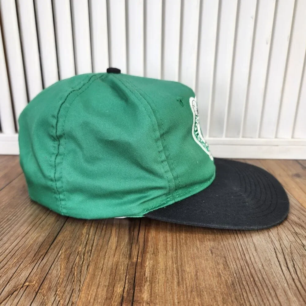 VTG Boston Celtics AJD Snapback Hat Cap Green Black NBA Logo 90s Retro Sports